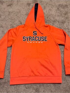 Vintage Syracuse Orange Hoodie Mens Medium Orange Pullover Long Sleeve NCAA Logo